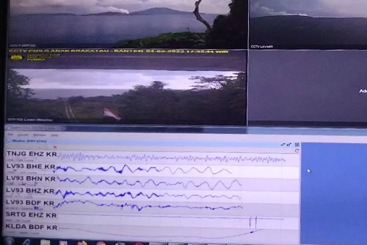 Jeda 4 Menit, Dua Peristiwa Alam Terjadi, Gunung Anak Krakatau Erupsi, Selat Sunda Gempa Bumi