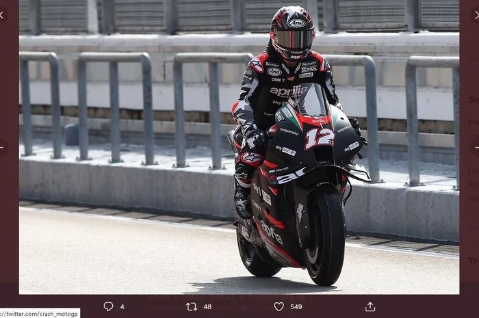 Raih Hasil Positif pada Tes Pramusim MotoGP, Vinales Puas dengan Motor Aprilia