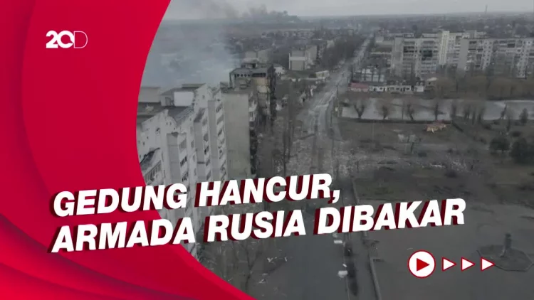 Melihat dari Udara Kota Borodyanka, Korban Pertempuran Rusia-Ukraina
