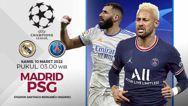 Link Live Streaming Liga Champions: Real Madrid vs Paris Saint-Germain