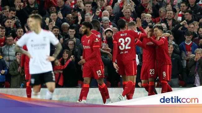 Drama Enam Gol di Anfield, Liverpool Singkirkan Benfica