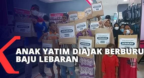 PT Kilang Pertamina Internasional RU VII Kasim Ajak Anak Yatim Berburu Baju Lebaran