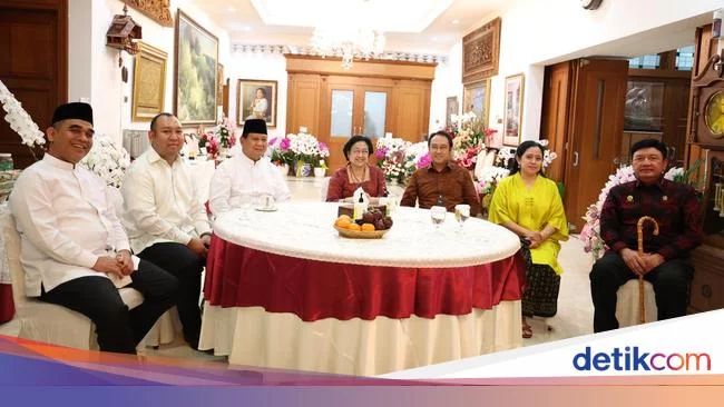 Ada Puan dan Prananda Saat Prabowo Silaturahmi Lebaran dengan Mega