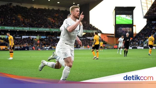 Hat-trick De Bruyne Bawa Man City Ungguli Wolves 3-1 di Babak I