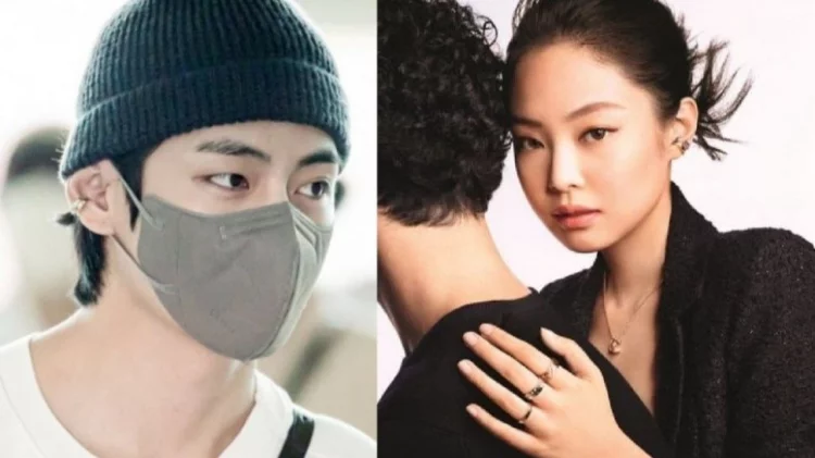 V BTS Terlihat Mengenakan Anting-anting Chanel Jennie BLACKPINK di Bandara Internasional Incheon