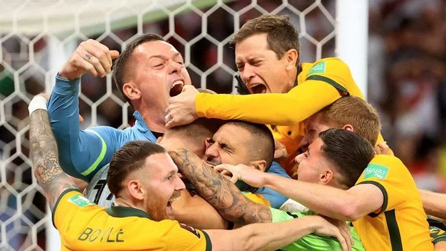 FOTO: Emosi Australia Lolos ke Piala Dunia 2022