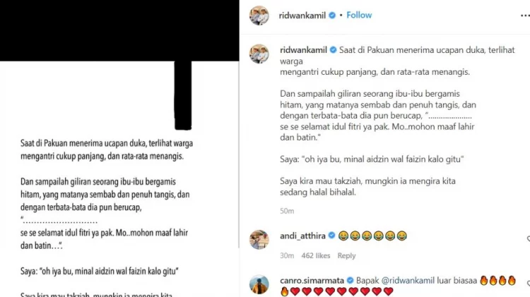 Emak-emak Nangis di Hadapan Ridwan Kamil saat Takziah Eril: Pak, Selamat Idul Fitri ya...