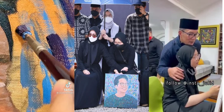 8 Momen Zara Adik Eril Lukis Gambar Wajah Tersenyum Sang Kakak, Ridwan Kamil Dampingi & Kuatkan Putrinya