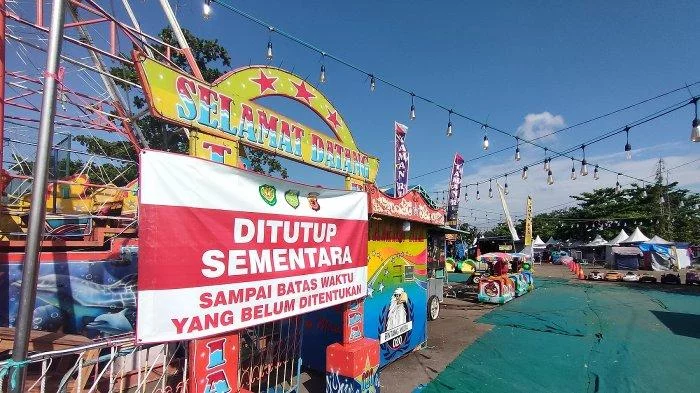 Buka Sebelum Waktunya, Pasar Malam di Pameran Otomotif Indramayu Ditutup Sementara oleh Petugas