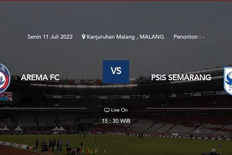 2 Link Live Streaming Arema vs PSIS Semarang Hari Ini 15.30 WIB Leg 2 Semifinal Piala Presiden 2022