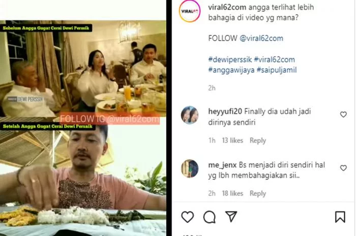Viral 2 Video Angga Wijaya saat Makan Bersama Dewi Perssik Sebelum dan Sesudah Cerai, Netizen Sebut Lebih Bahagia Sendirian 