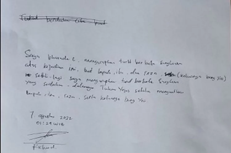 Bharada E Tulis Tangan Surat Permintaan Maaf, Ini Kata Keluarga Pudihang di Manado