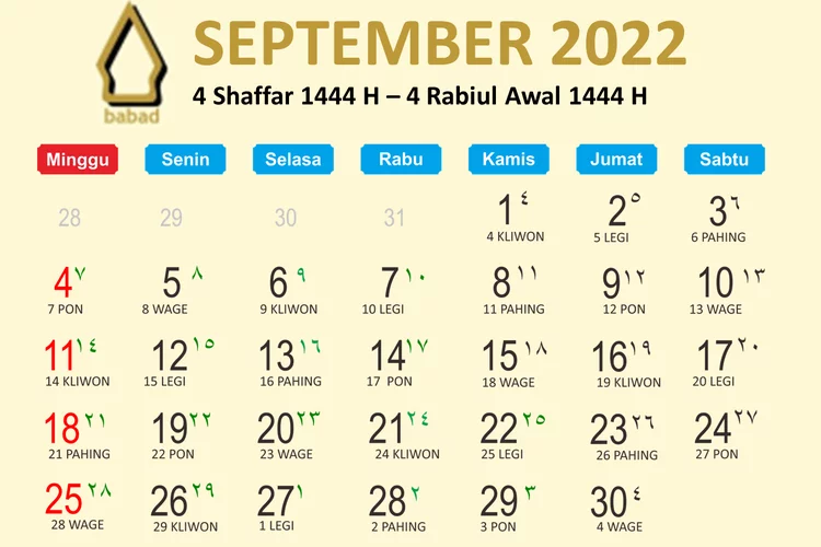 Kalender September 2022 Mulai Hari Apa? Simak Penjelasan Lengkap dengan Peristiwa Penting yang Terjadi