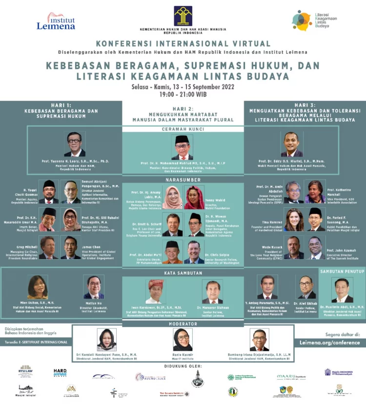 Konferensi Internasional soal Literasi Kebebasan Beragama dan Supremasi Hukum Digelar 13