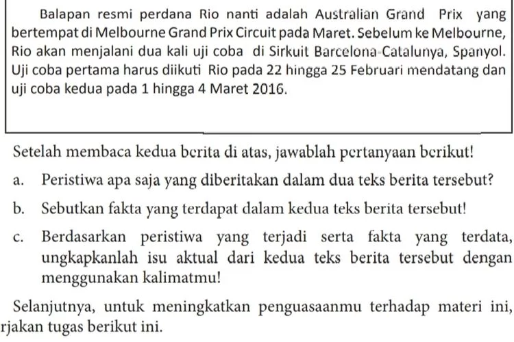 Bahasa Indonesia Kelas 12 Halaman 96, Peristiwa Apa Saja yang Diberitakan dalam Dua Teks Berita