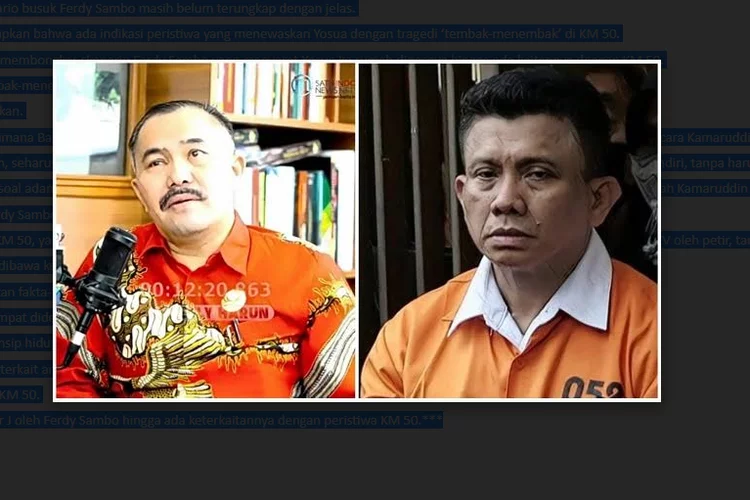 Kamaruddin Simanjuntak: Kasus Brigadir J Jadi yang Kedua Setelah Peristiwa KM 50, Ferdy Sambo Terlibat Juga?