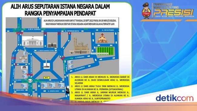 Catat! Ini Rute Pengalihan Arus Sekitar Istana Jelang Upacara HUT TNI