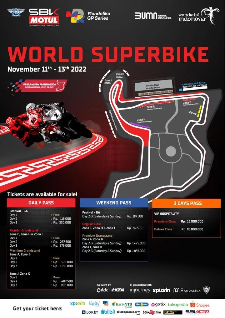 Penonton WSBK 2022 dengan KTP NTB Diskon Tiket 50 Persen