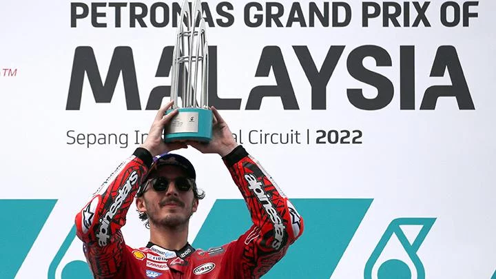 Hasil MotoGP Malaysia 2022:  Francesco Bagnaia Teratas, Quartararo Tempel Ketat