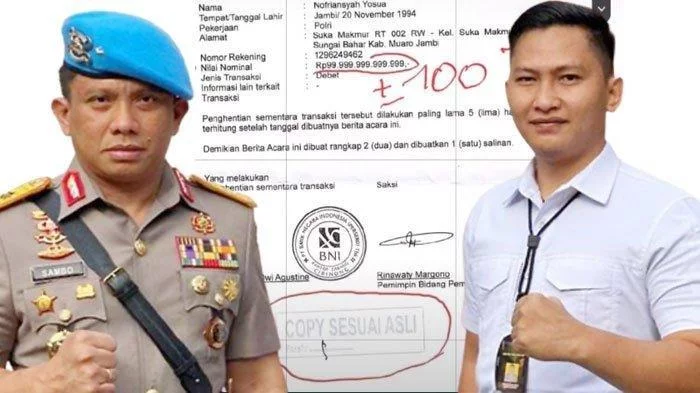 Beredar Dokumen yang Menginformasikan Ada Saldo Rekening Bank Brigadir J Hampir Rp 100 Triliun