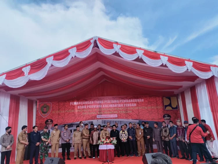 Dandim 1015 Sampit Hadiri Pemancangan Tiang Utama Pembangunan RSUD