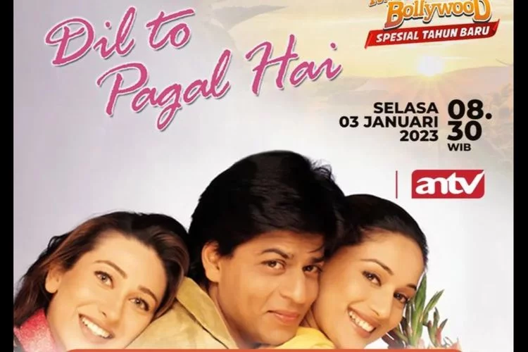 Sinopsis Film India Dil To Pagal Hai di Mega Bollywood ANTV, Shah Rukh Khan Terjebak Cinta Segitiga