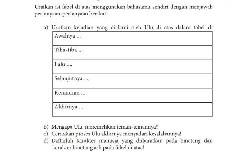 Kunci Jawaban Bahasa Indonesia K13 Kelas 7 Bab 6 Halaman 207: Menentukan Rangkaian Peristiwa