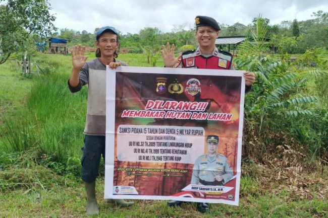 Antisipasi Karhutla, Polsek Sungai Sampit Lakukan Sosialisasi Ke Para petani