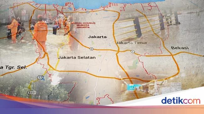 4 RT dan 10 Ruas Jalan di Jakarta Tergenang Air, Ketinggian 40 Cm