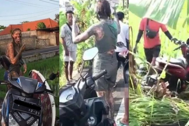 Kumpulan Aksi Turis Asing Berulah Menggunakan Sepeda Motor di Bali