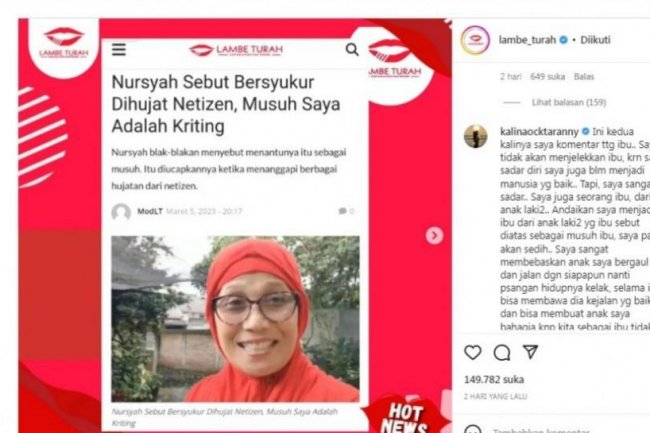 Nursyah Serang Balik Kalina Oktarani : Orang Kawin Cerai, Saya Gak Kenal