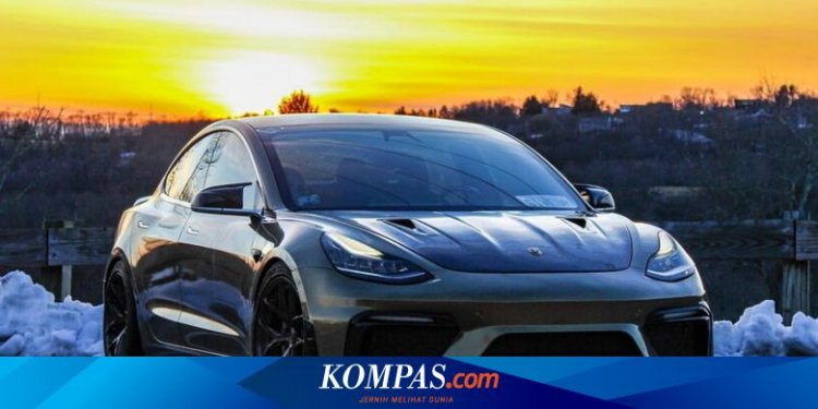 Modifikasi Tesla Model 3 Berwajah Porsche Cayman GT4