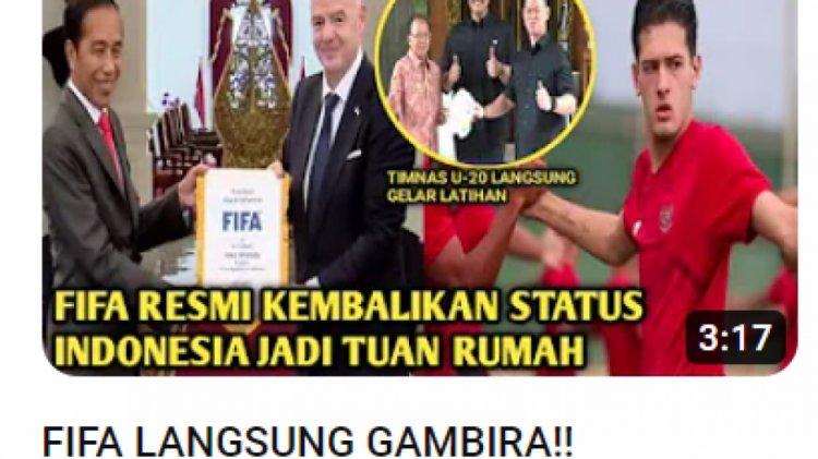 Cek Fakta: FIFA Resmi Kembalikan Status Tuan Rumah Indonesia di Piala Dunia U-20 2023, Israel Dibolehkan Bermain?
