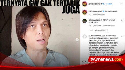 Instagram Dewa 19 Diserang usai Unggah Meme soal Once Mekel, ‘Netizen: Jadi Nggak Respect’