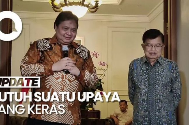 Airlangga Sampaikan Rencana Koalisi Besar, JK: Praktik Politiknya Tak Mudah