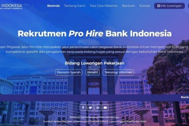 Bank Indonesia Buka Lowongan Kerja, Dibutuhkan Bidang Ekonomi Syariah hingga Teknologi Informasi