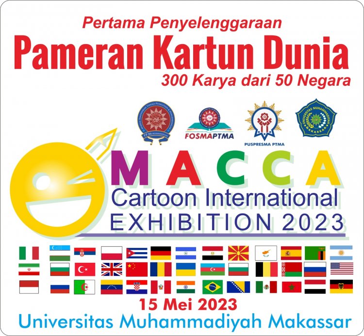 Unismuh Gelar Pameran Kartun Internasional “MACCA Cartoon International Exhibition 2023”