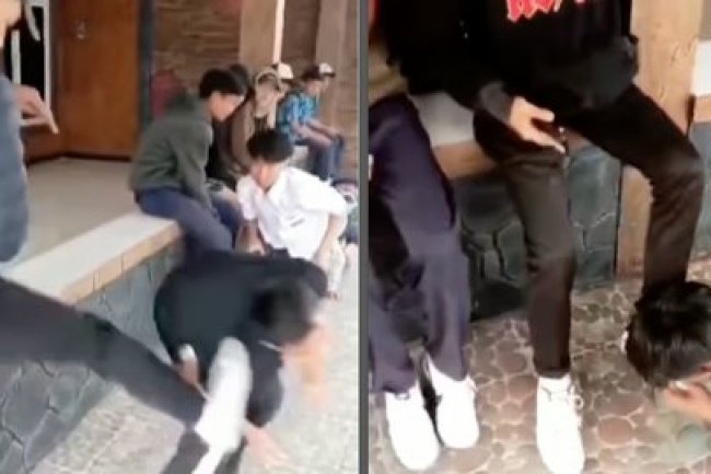Viral Video Bullying Lima Pelajar Disuruh Cium Kaki dan Kepala Ditendang