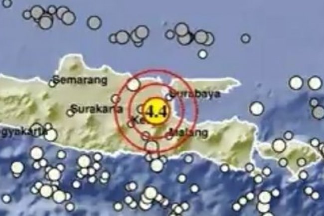 Gempa Darat Magnitudo 4,4 Guncang Mojokerto Jatim