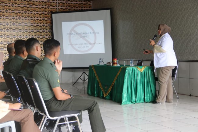 Kodim 0410/KBL Menggelar Penyuluhan Kesehatan Penyakit DBD di Aula Makodim Setempat