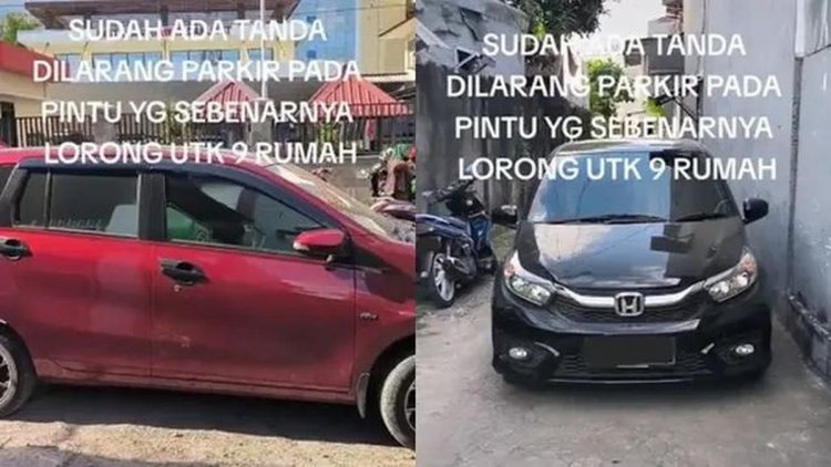 Mobil Parkir Sembarangan, Langsung Menutup Akses Keluar Masuk ke 9 Rumah