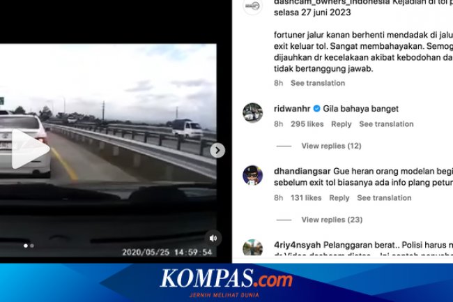 Jangan Ditiru, Aksi Sopir Toyota Fortuner Potong Lajur di Jalan Tol