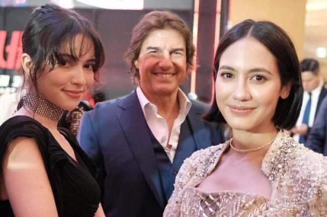 Bertemu Tom Cruise, Pevita Pearce Tampil Paripurna di Premier Film Mission Impossible - Dead Reckoning Part One