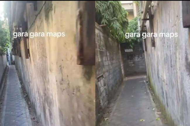 Gara-Gara Google Maps, Pemotor Cewek Ini Lewat Gang Super Sempit