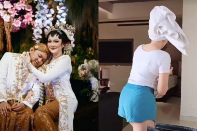 Rambut Masih Basah, Bella Bonita Malu-malu Direkam Denny Caknan Usai Malam Pertama