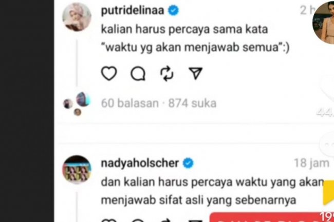 Putri Delina Disebut Kembali Sindir Nathalie Holscher hingga Nadya Holscher Murka, Benarkah?