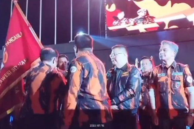 Gunung R Hutapea Meninggal di Acara Pelantikan MPW Pemuda Pancasila Sulsel, Usai Menyerahkan Panji Kebesaran