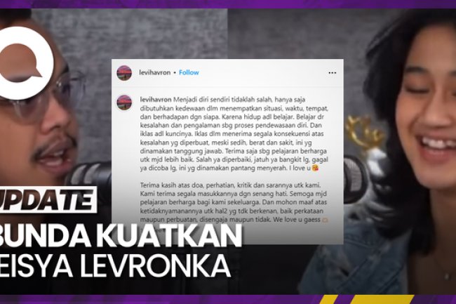 Ibunda Keisya Levronka Tulis Pesan Panjang, Singgung soal Pendewasaan