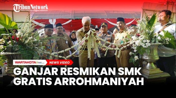 VIDEO Ganjar Resmikan SMK Arrohmaniyah Rembang, Sekolah Teknologi Informasi Gratis di Jateng