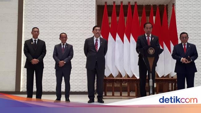 Ekspresi Luhut-Bahlil Saat Jokowi Tegaskan Tak Cawe-cawe Urusan Golkar